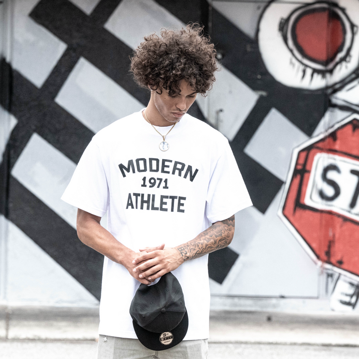 1971  Modern Athlete T-Shirt (Varsity White)